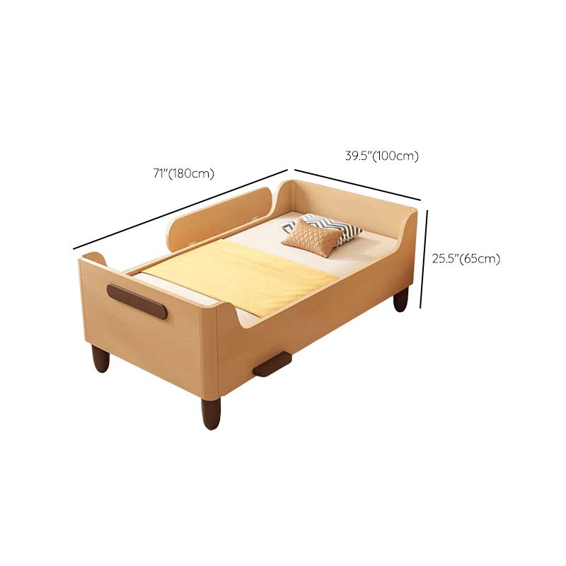 Contemporary Solid Wood Washed Natural Nursery Crib with Guardrail