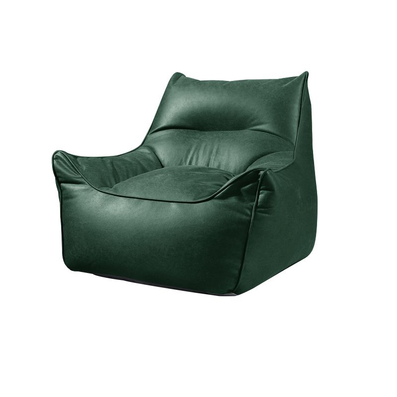 Contemporary Faux Leather Pillow Top Arm Sofa Sewn Pillow Back Sofa for Living Room