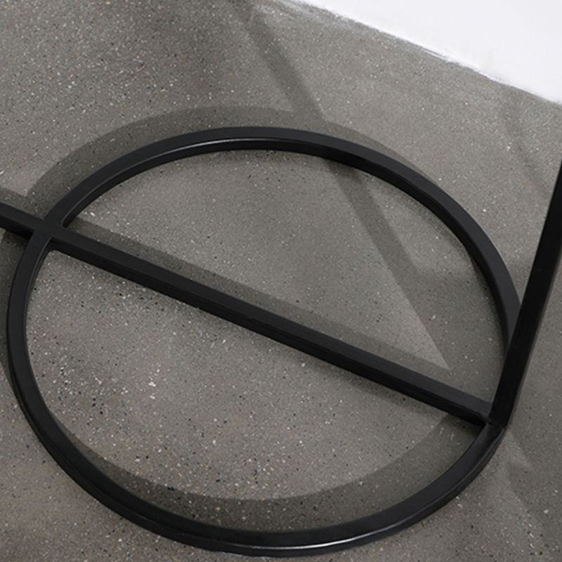 Mid-Century Modern Iron 2-Tier Side Table in Black and White