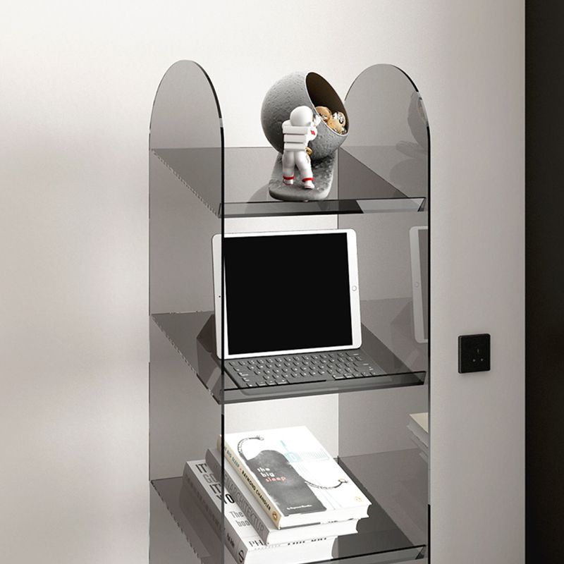 Modern Style Bookshelf Open Back Standard Acrylic Bookcase with Shelves
