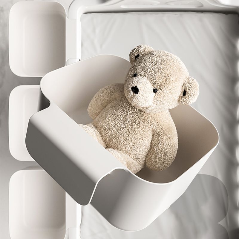 Modern Flat Top Changing Table with Storage White Changing Table with Bathtub and Basket