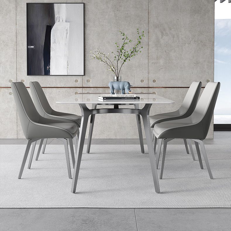 Luxury Sintered Stone Top Table Rectangle Table with 4 Legs for Restaurant
