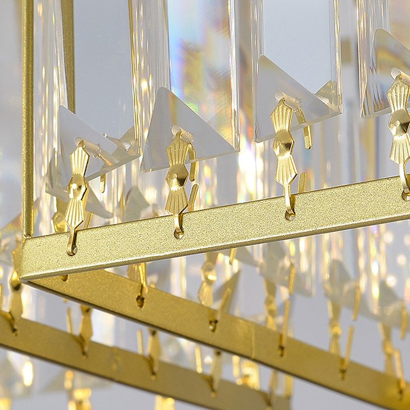 Modern Black/Golden Kitchen Island Lighting Rectangle Pendant Ceiling Lights