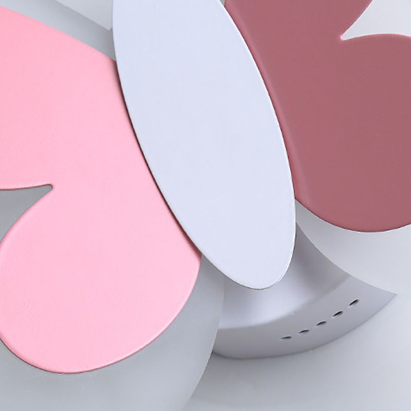 Metal Butterfly Shape Wall Light Kid Style 2 Lights Wall Mount Fixtures