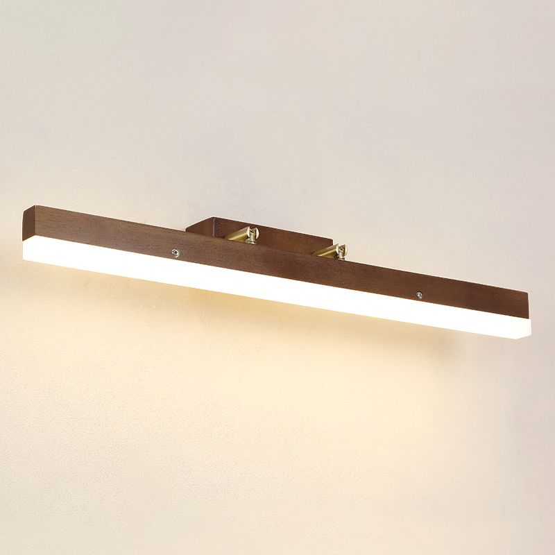 Miroir à LED en bois Light moderne nordique ajusté en application murale à la salle de bain pour la salle de bain