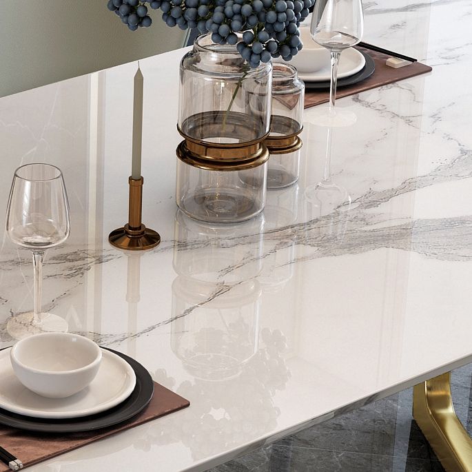 Scandinavian 1/4/5/7 Pcs Dining Chairs Set Sintered Stone Dining Table Set