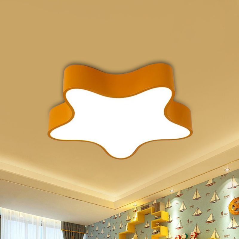 Acrylic Starfish Light Fixture Children Red/Yellow/Blue LED Flush Mount Recessed Lighting for Bedchamber