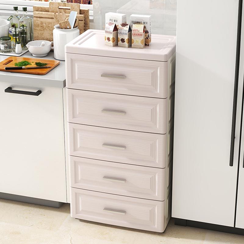 Contemporary Style Non-Hanging Armoire Plastic Cabinet with Drawers