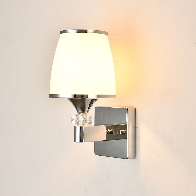 Modern Glass Shade Wall Lamp 1/2-Light Wall Sconce Lighting for Bedroom