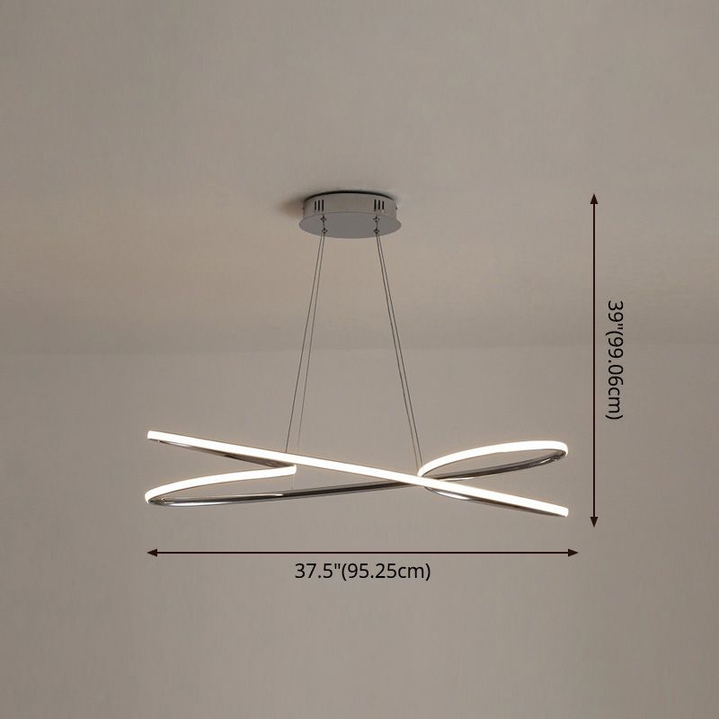 Simplicity Line LED Chandelier Light Aluminum Modern Style Bedroom Hanging Light