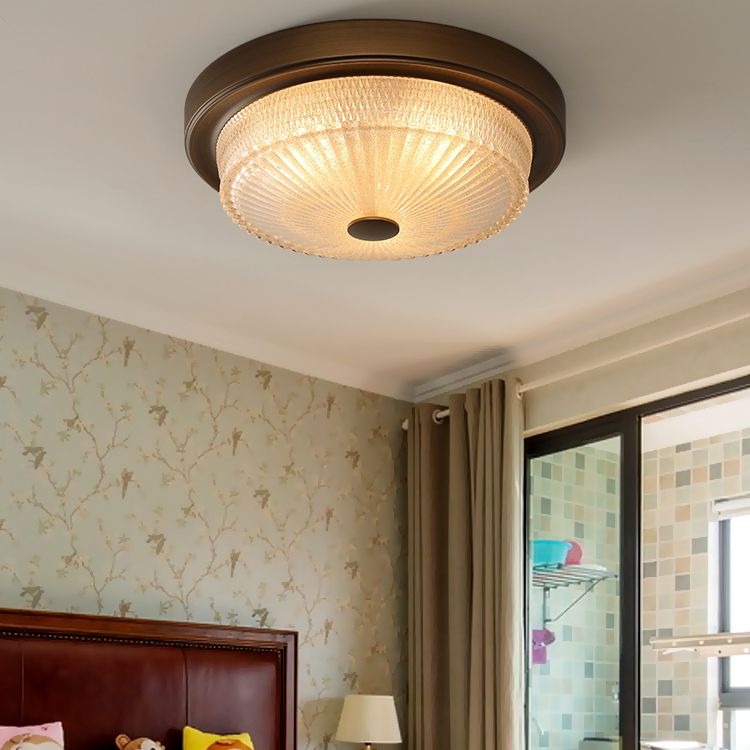American Ceiling Light Bronze Glas Lampenschirm 1 Light Flush Mount Light für Indoor Room