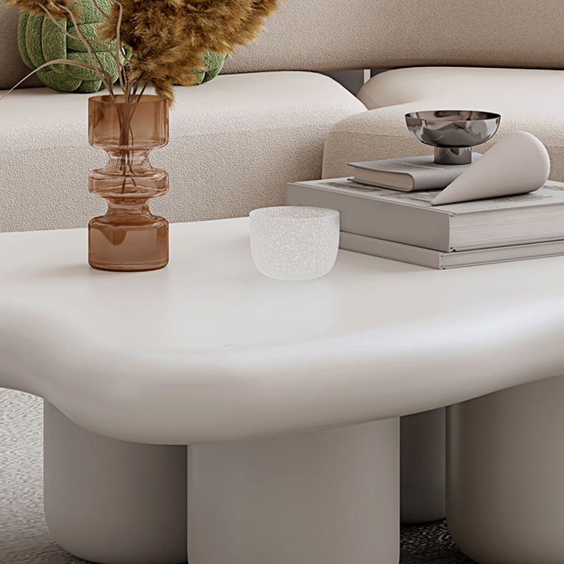 Scandinavian Free Form Coffee Table 3 Legs Wooden Cocktail Table for Living Room