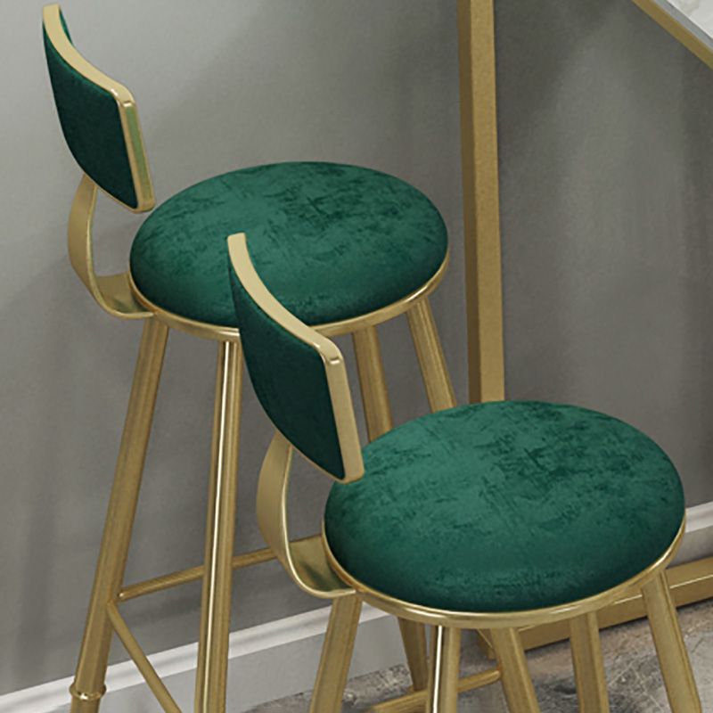 Contemporary Iron Counter Height Stools Armless Bar Stool with Black