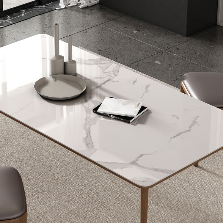 Rectangular Dining Table Set 1/4/5/7 Pieces Dinette Set with Brown Wood Frame