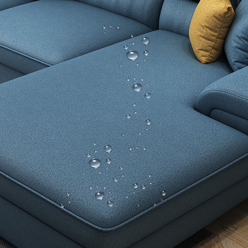 Nordic Stationary Living Room Recessed Arm Cushions Sofa Chaise