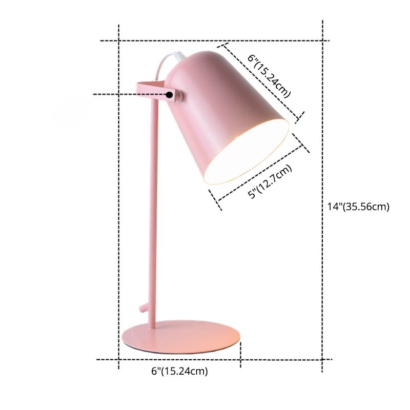Bell Shade Nordic Style Mini Table Table Lampe 12,5 "Hauteur de lecture de lite de lecture avec base ronde en métal