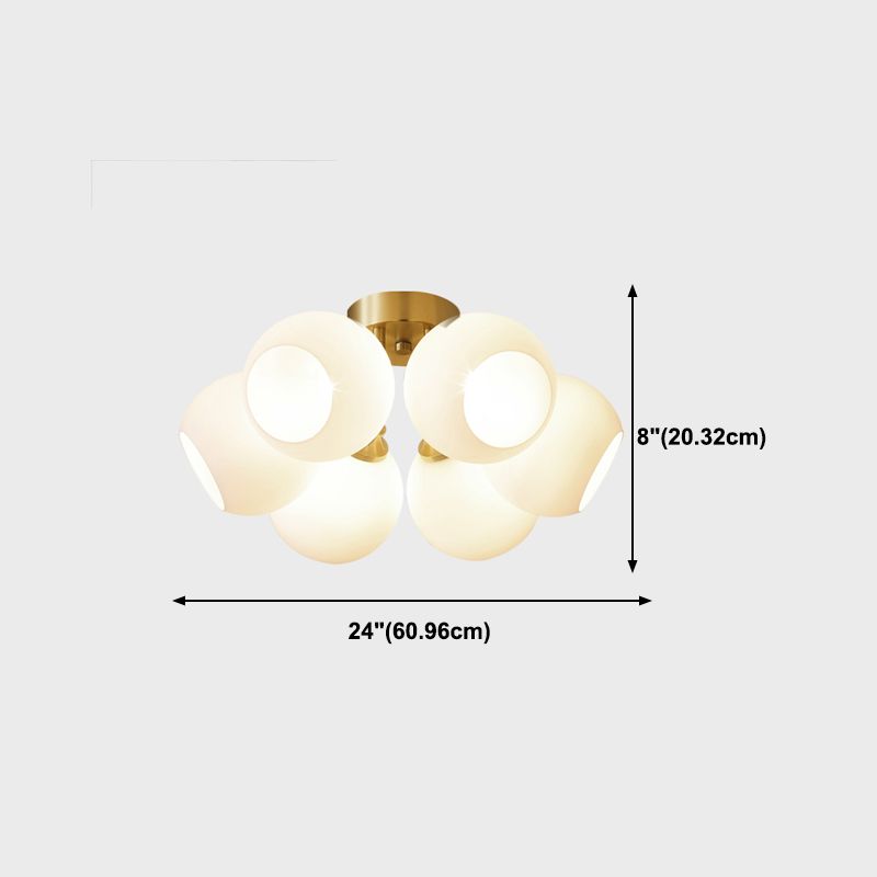 Luz de techo esférico múltiple iluminación de techo de vidrio de estilo moderno para sala de estar