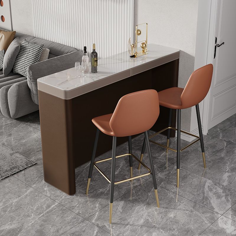 Modern Style Stone Bar Dining Table Rectangle Bar Table for Living Room