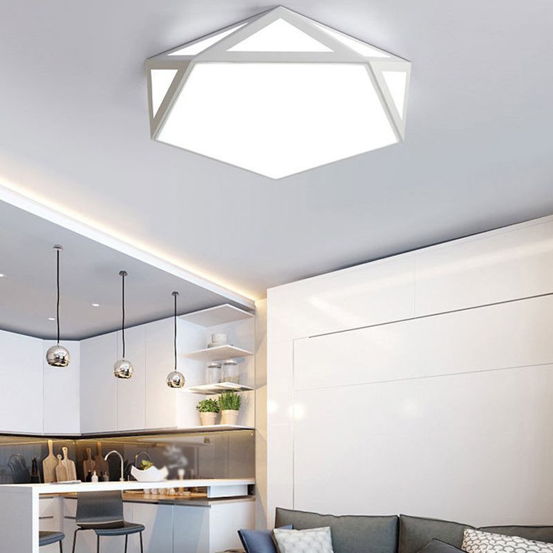 Metal Geometric Flushmount Ceiling Lamp Nordic Style LED Flush Mount Lighting for Bedroom