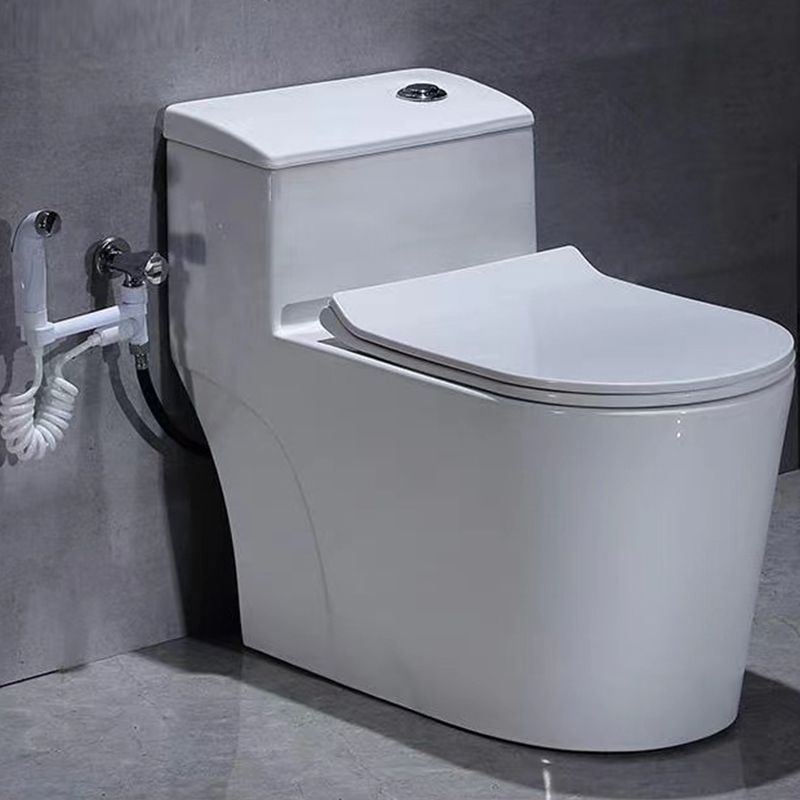 Contemporary White Flush Toilet Floor Mounted Toilet Bowl for Washroom