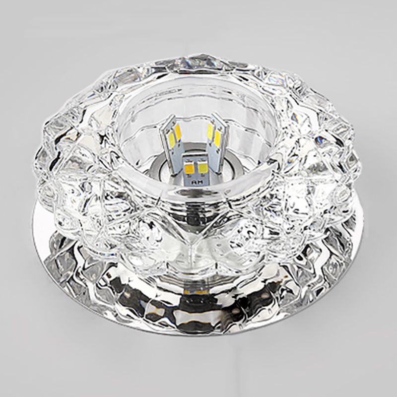 Plafoniera a LED in cristallo Plafoniera moderna da incasso per corridoio con foro 2-3,5 '' dia
