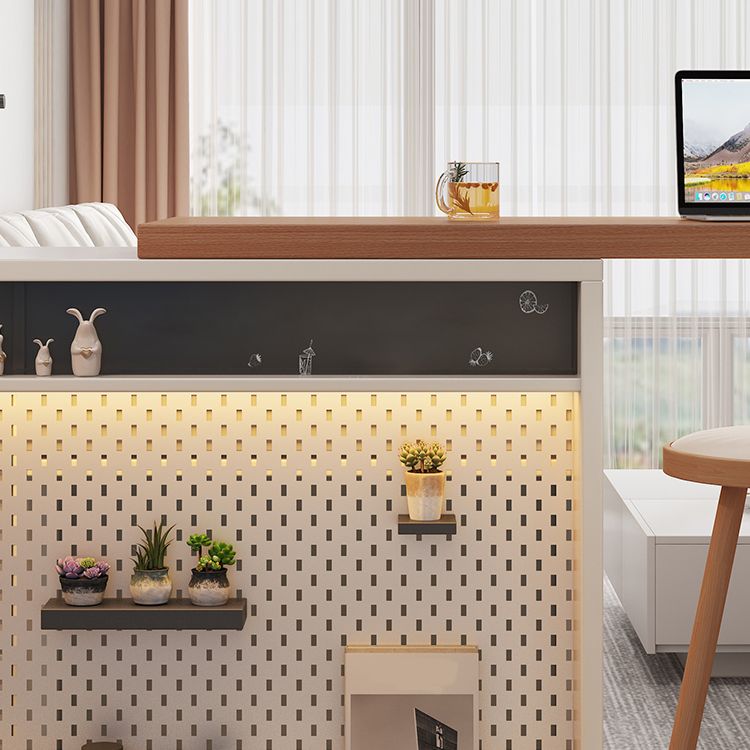 Modern Rectangle Wood Counter Table 2 Pieces Bar Table Set for Living Room