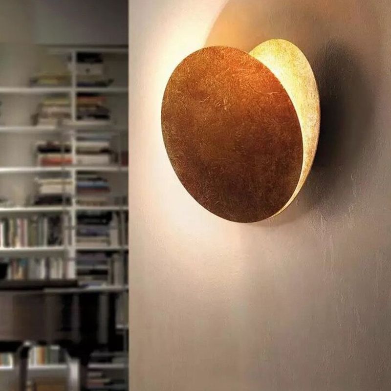 Light Luxury Metal Wall Light Circle Shape LED Rotatable Wall Lamp for Bedroom