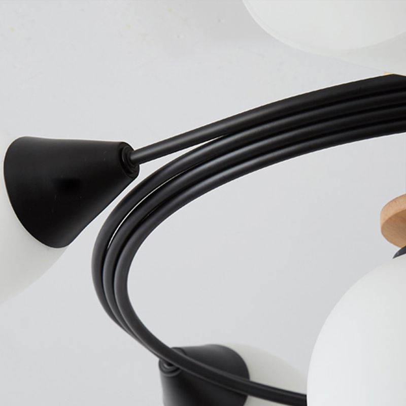 Metal Flush Mounted Ceiling Lights Frosted Glass Shade Ceiling Lighting for Living Room