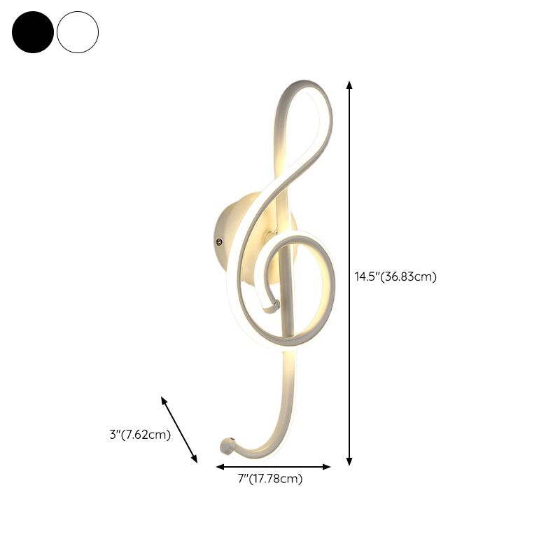 Single Contemporary Black/White Unique LED Metallic Wall Mounted for Bedroom