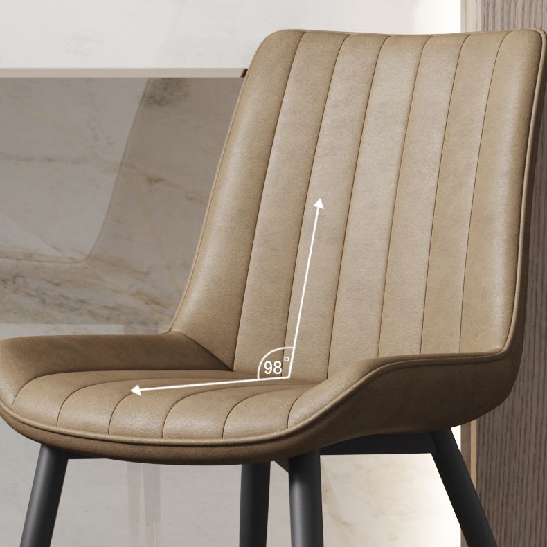 Silla auxiliar de cuero escandinava para sala de estudio Sillas de comedor Parsons con acabado mate