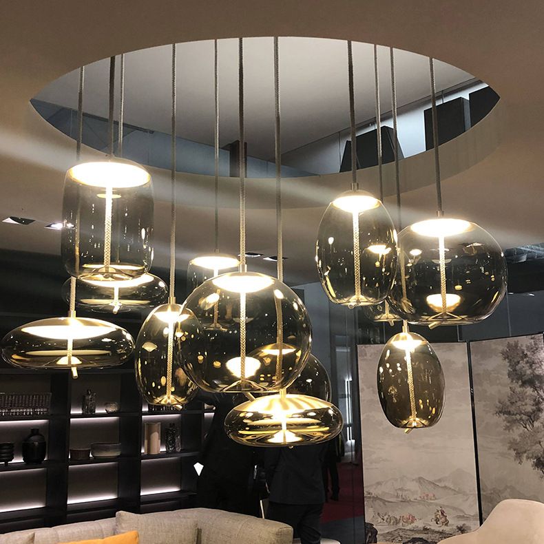 Modern plafond hanglamp met schaduwglas 1 lichte druppel hanger