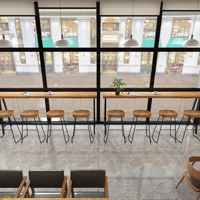 Luxurious Solid Wood Bar Table Set 1/4/5/9 Pieces Counter Table with Backless Stools