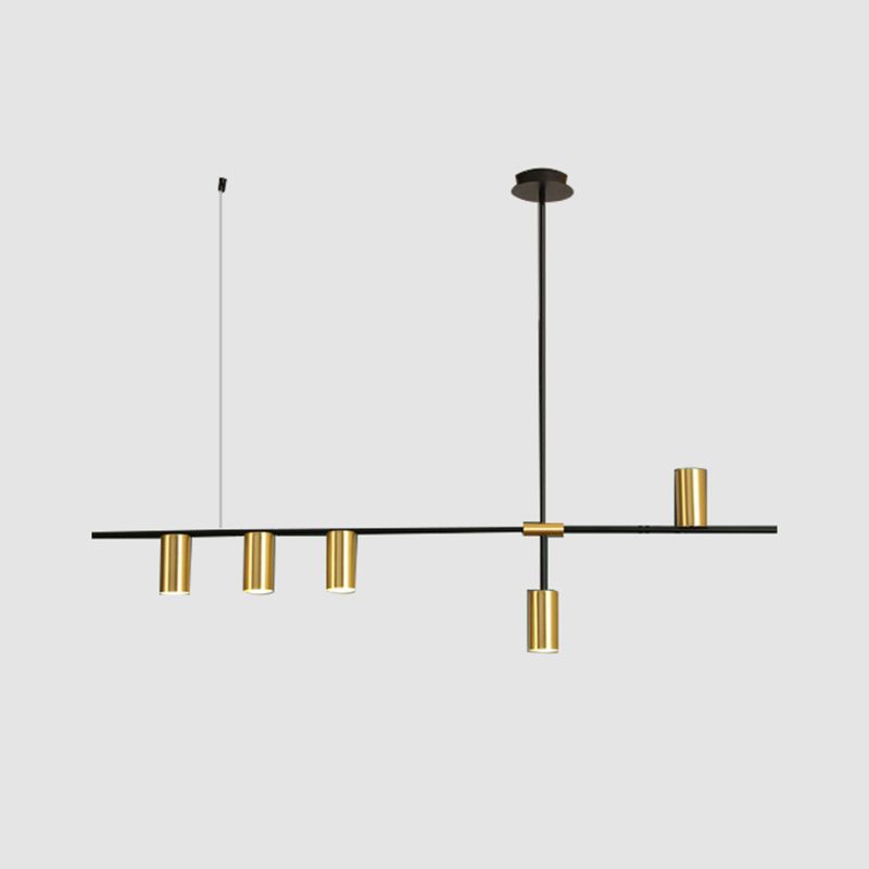 Accesorios de iluminación de la isla de cilindro modernos Luz de metal de lámparas de metal