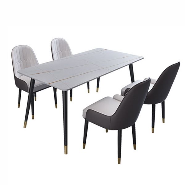 Mesa de comedor de comedor de piedra moderna de acabado mate