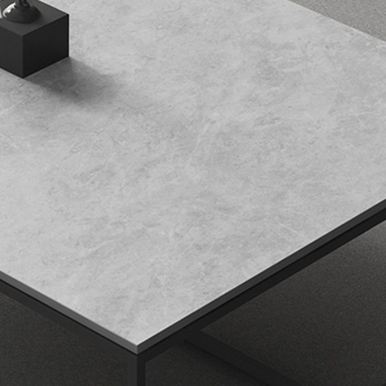 Glam Trestle Coffee Table Slate Rectangular Coffee Table for Home