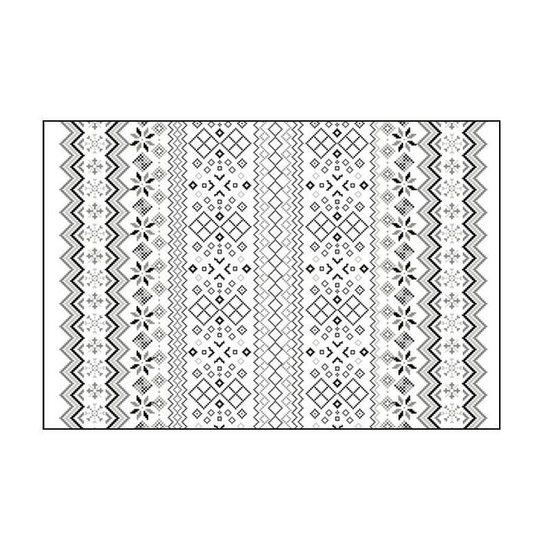 Moroccan Southwestern Print Rug Polyester Carpet Non-Slip Backing Area Rug for Living Room