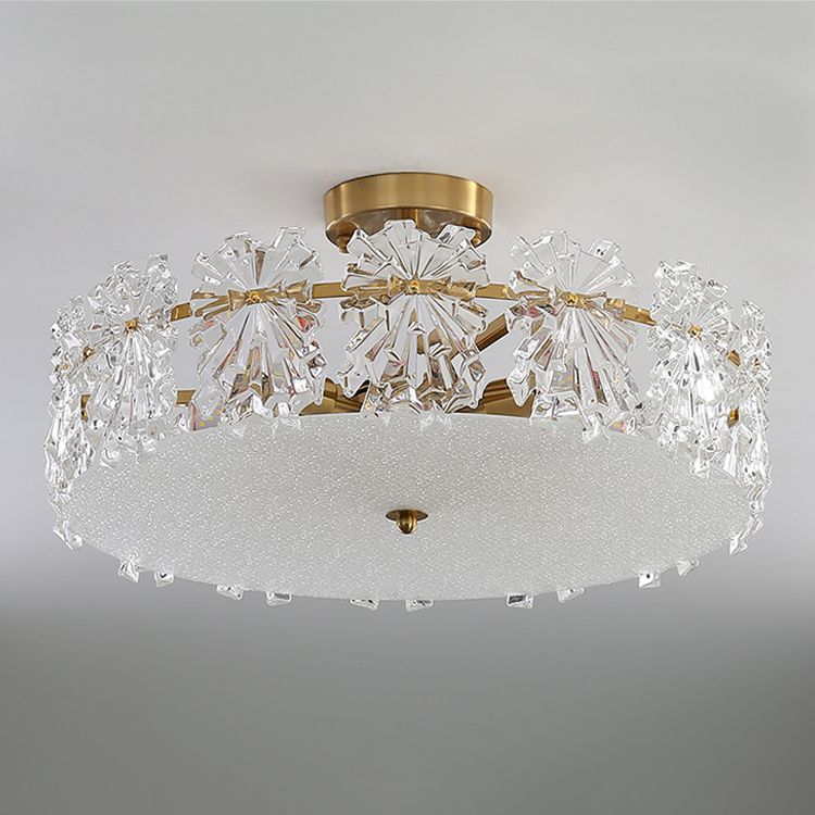 Modern Geometric Ceiling Light Glass Flush Mount Light for Living Room