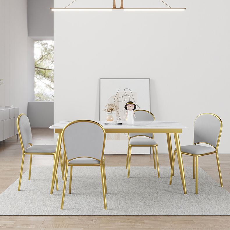 Nordic 1/4/5/7 Pieces Dining Set Rectangle Stone Dining Table for  Kitchen Dining Room