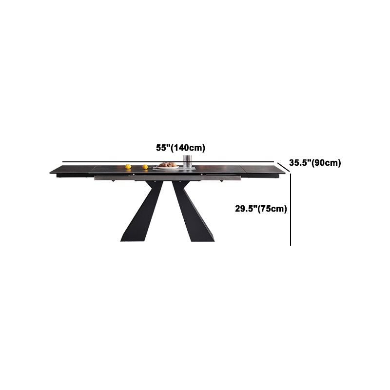 Modern Rectangle Sintered Stone Table Set 1/3/4/5 Pieces Dining Set