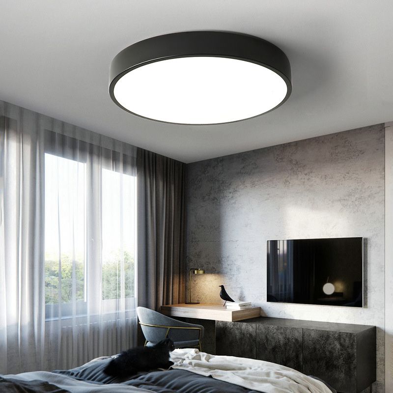 Modern Style Simple Flush Mount Ceiling Light with Acrylic Shade for Bedroom