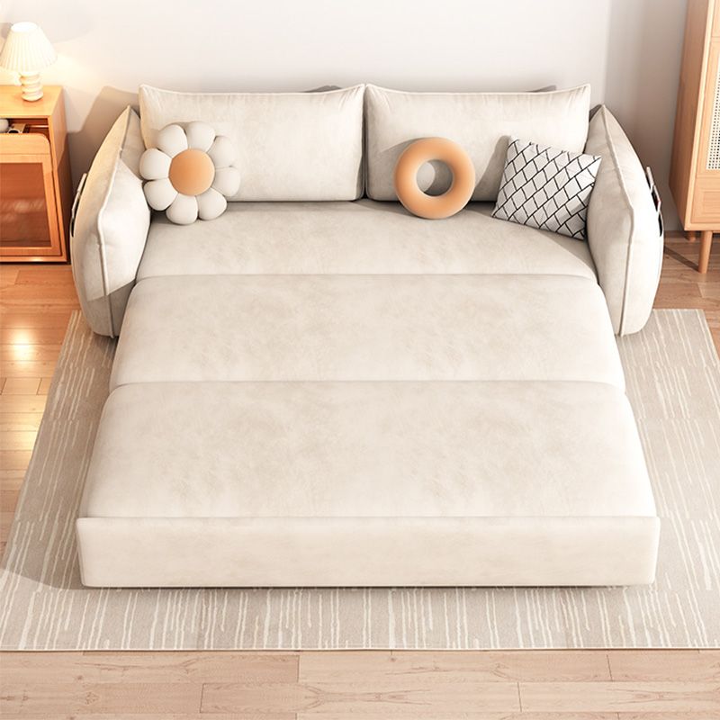 32"H Scandinavian Sleeper Sofa Futon Leather Storage Sleeper Sofa