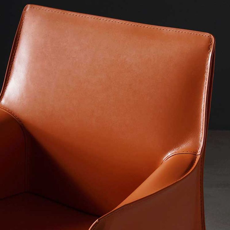 Modern Metal Dining Arm Chair Leather Dining Side Chair for Restaurant Use