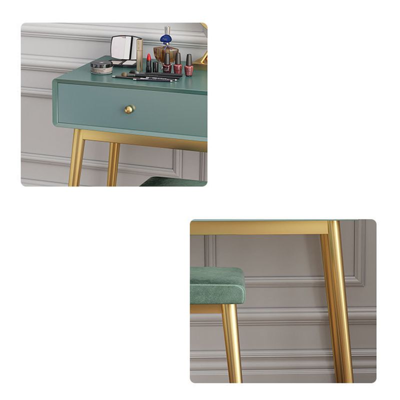 15.74" Wide Green Makeup Vanity Desk Glam Vanity Tables with 2 Drawers