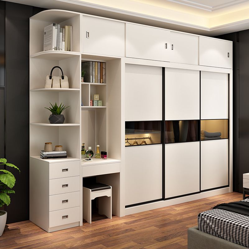 Contemporary Home Engineered Wood Wardrobe Freestanding Wardrobe Closet