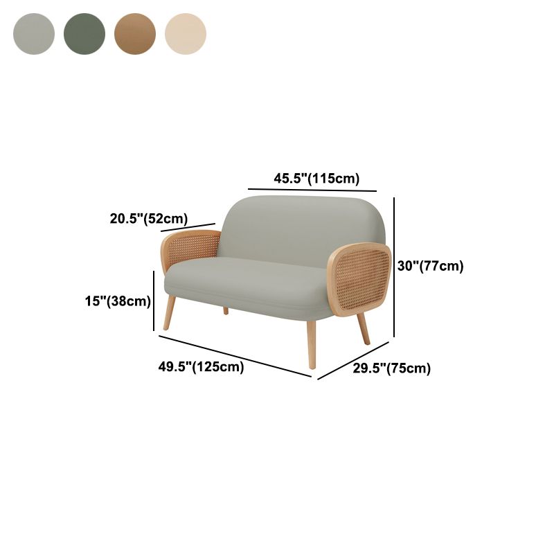 Faux Leather Sofa 29.52" D x 30.31" H Recessed Arm Sofa for Living Room