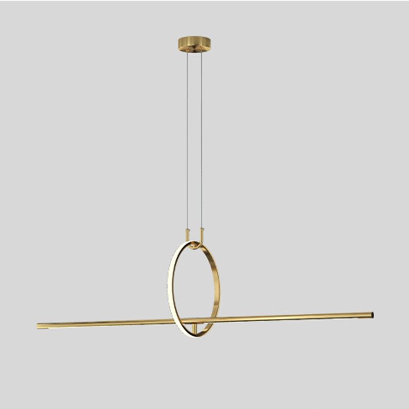 Post Modern 2 - Light Kitchen Island Fixture Iron LED Pendant Ceiling in Black / Gold