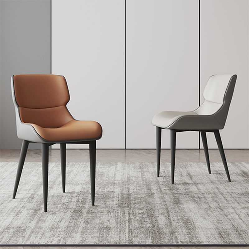 Modern Simple Side Chair Leather Side Dining Chair for Living Room