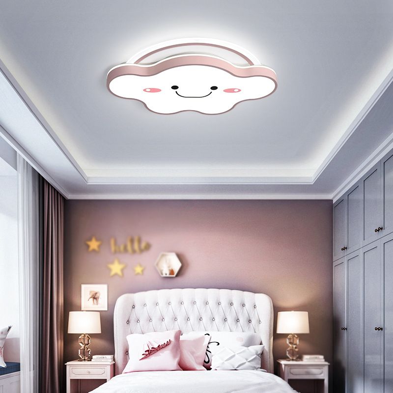 1 Light Cloud Ceiling Light Modern Macaron Style Metal Ceiling Lighting for Living Room