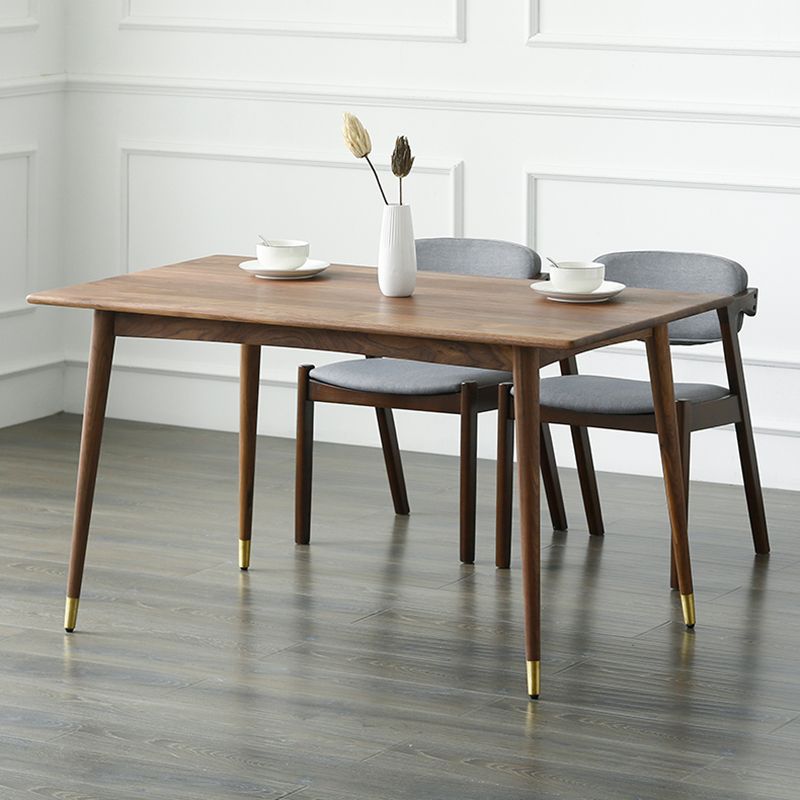 Rectangle Luxury Dining Table Wood Color Fixed Table with Pinewood Solid Wood