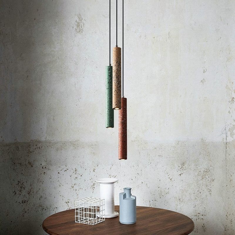 Modern Style Hanging Light Fixture 1-Light Pendant Lamp with Stone Shade for Living Room